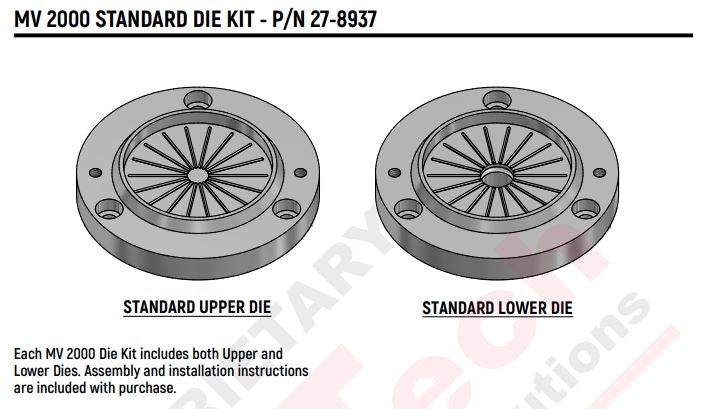 MV 2000 Standard Die Kit